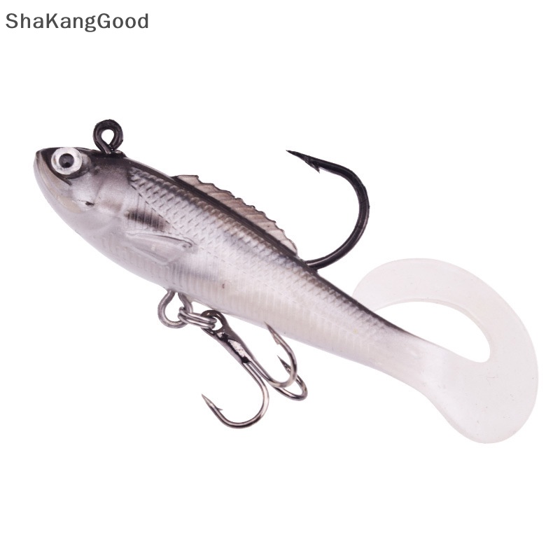 Kait Pancing Selip Umpan Lembut 6cm 4g Body Wobblers Tail Fishing Lures Buatan Renang Untuk Bass Pike Ikan Kecil Tackle SKK