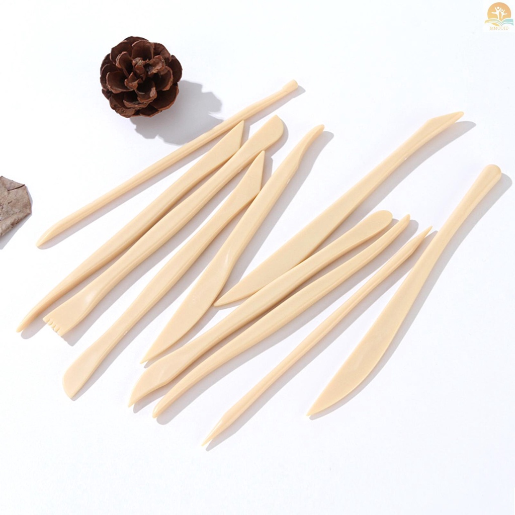 In Stock 10buah Clay Sculpting Tools Set Alat Tembikar Plastik Keramik Clay Carving Tools Hadiah Untuk Siswa Pemula Profesional DIY Perlengkapan Seni