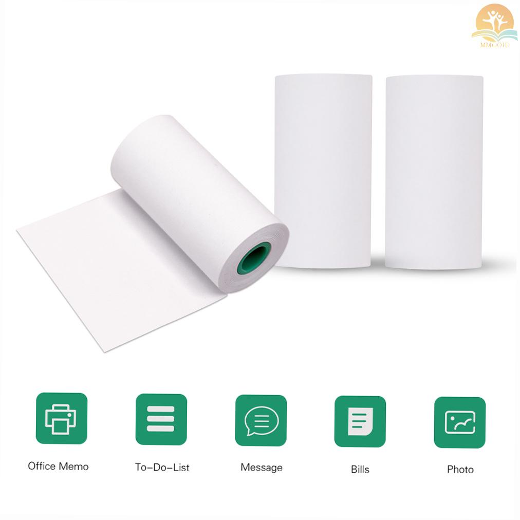 In Stock PeriPage Tahan Lama 10-tahun Preservation Note Thermal Paper Roll 56*30mm/2.2*1.2in Font Hitam Bebas BPA Ada Label Perekat Untuk PeriPage A6 /A8 /P6 Paperang P1 /P2 Thermal