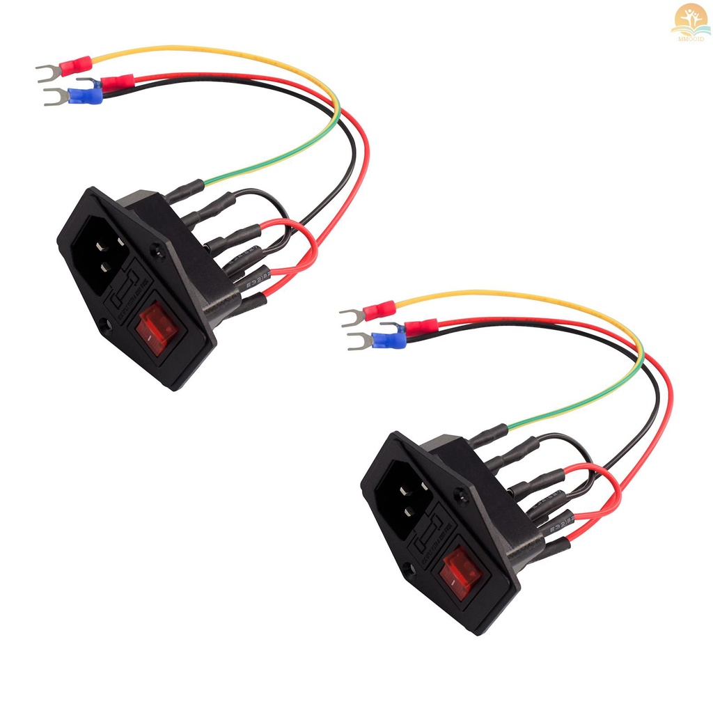 In Stock Aksesoris Printer 3D Power Supply Switch Socket 10A 250V Rocker Switch Dengan Kabel Sekring Colokan Tipe U Untuk Printer 3D