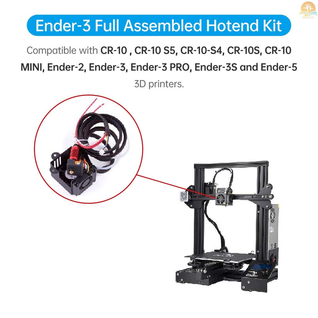 In Stock Ender-3 Kit Hotend Rakitan Lengkap 24V Dengan Penutup Silikon Thermistor 1.2m Kompatibel Dengan CR-10/CR-10 S5/CR-10-S4/CR-10S/CR-10 MINI/ Ender 2/Ender-3 /Ender 3pro/Ender-3S/E