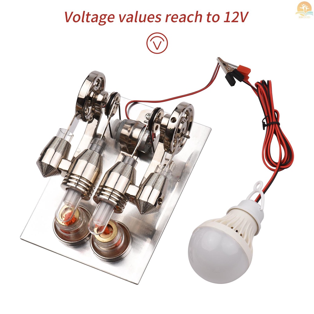 In Stock Stirling Engine Kit Dual Engine Generator Hot Air Model Motor Model Generator Fisik Dengan Desain Roda Gila Percobaan Sains Mainan Edukasi DIY Untuk Guru Dewasa Anak Sc