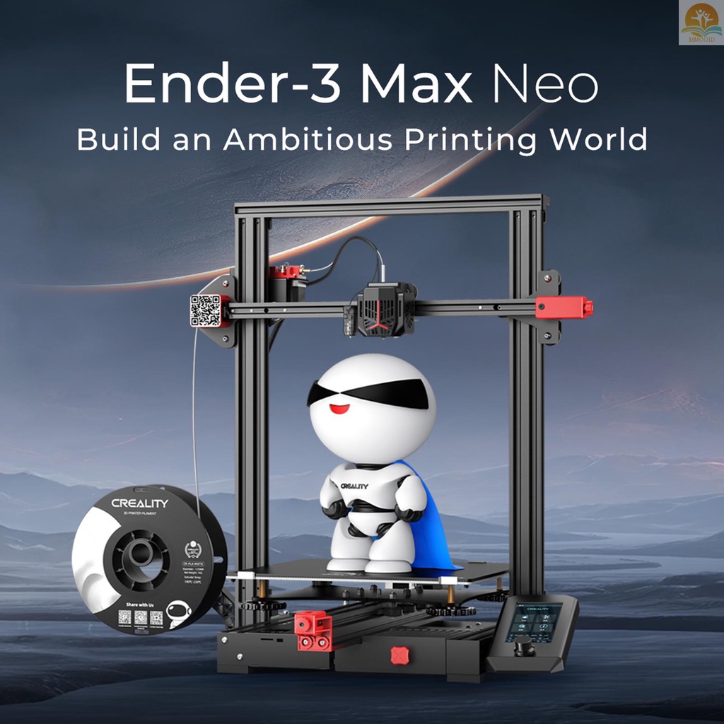 In Stock Creality 3D Ender-3 Max Neo Desktop 3D Printer FDM 3D Printing 300x300x320 mm Cetak Ukuran Dengan Stabil Ganda Z-axis 4.3 ''Layar Knob Warna Full Metal Extruder Support Resum