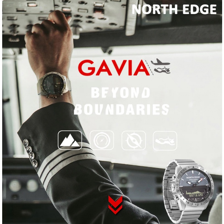 J92 NORTH EDGE GAVIA Men Dive Watch Depth 50M With Altimeter Compass