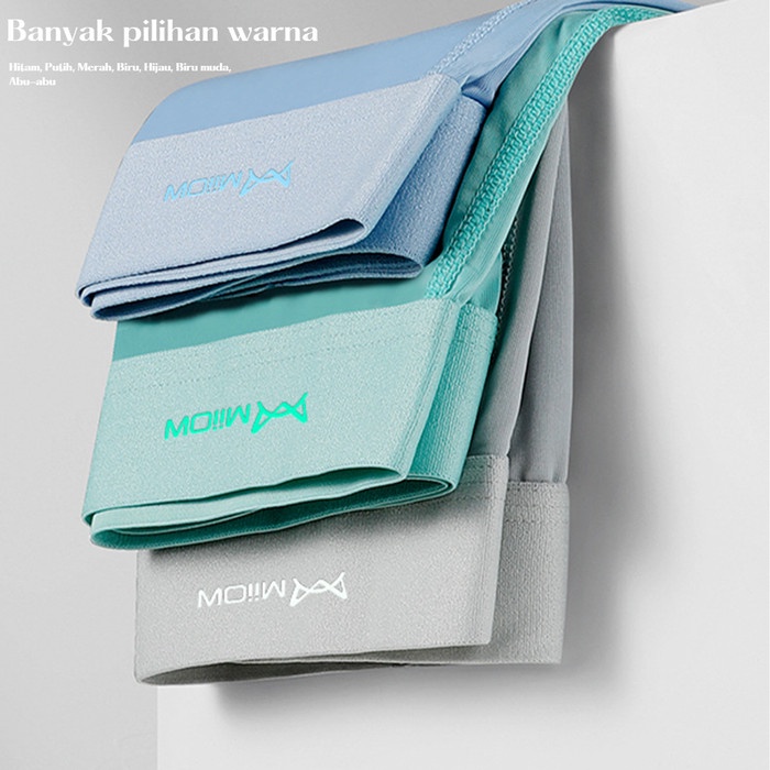 Celana Dalam Boxer Pria MIIOW Ice Silk Solid Colour Model Panjang