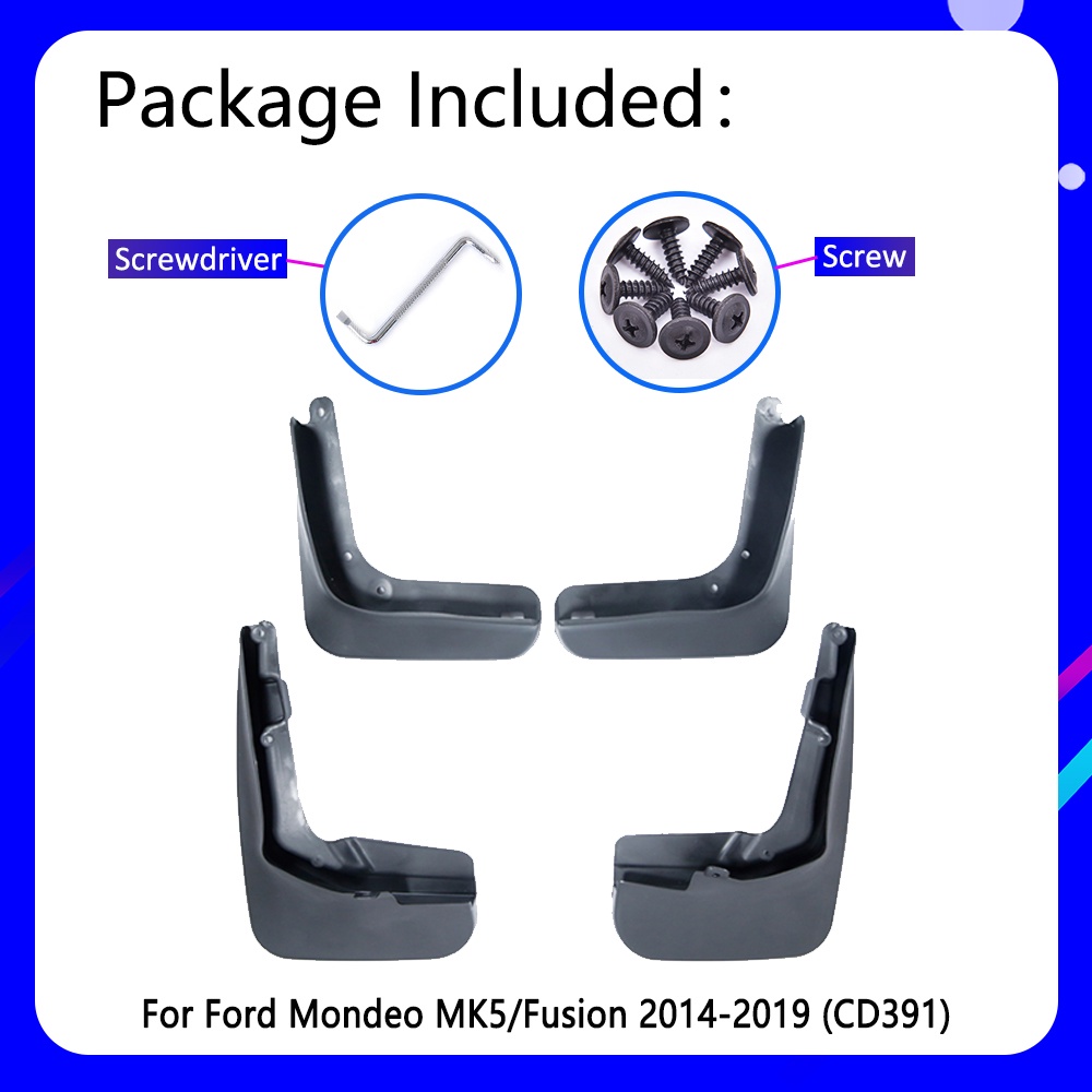 Mudguards Cocok Untuk Ford Mondeo Fusion MK5 2014~2019 CD391 2015 2016 2017 2018 Aksesoris Mudflap Fender Onderdil Pengganti Otomatis