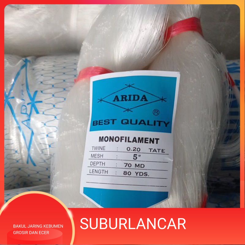 Jaring Ikan arida 0.20 5 inchi 70md/80yds tate pukat ikan pukat arida jaring arida jaring ikan senar