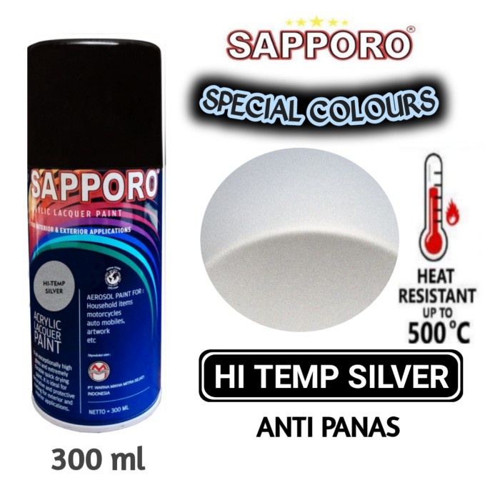 

HI TEMP SILVER ANTI PANAS SAPPORO STANDAR 300ml Cat Semprot Pylok