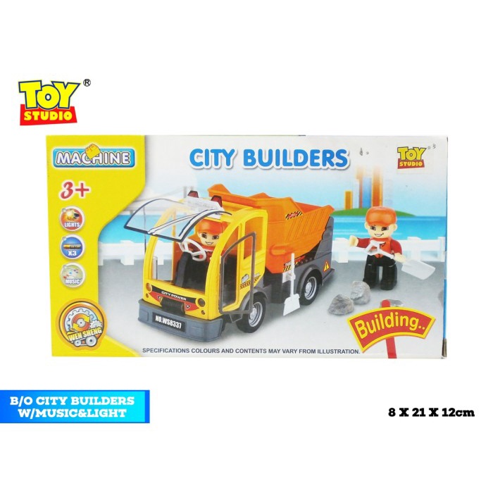 Mainan Mobil Battery Operated City Construction Truck Ada Musik + Lampu