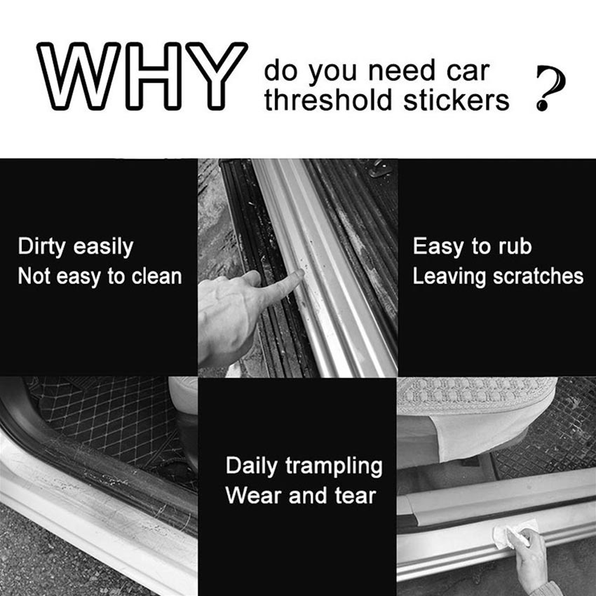 HONDA HRV Carbon 3D Door Sill Plate Guard Pelindung Pijakan Injakan Kaki Pintu Mobil Set