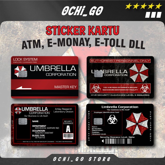 

Sticker Kartu Atm Garskin Skin Card Atm Umbrella Corp | Stiker Kartu Atm Bca | Bri | Mandiri | Debit | Credit | E-money | Flazz HOLOGRAM