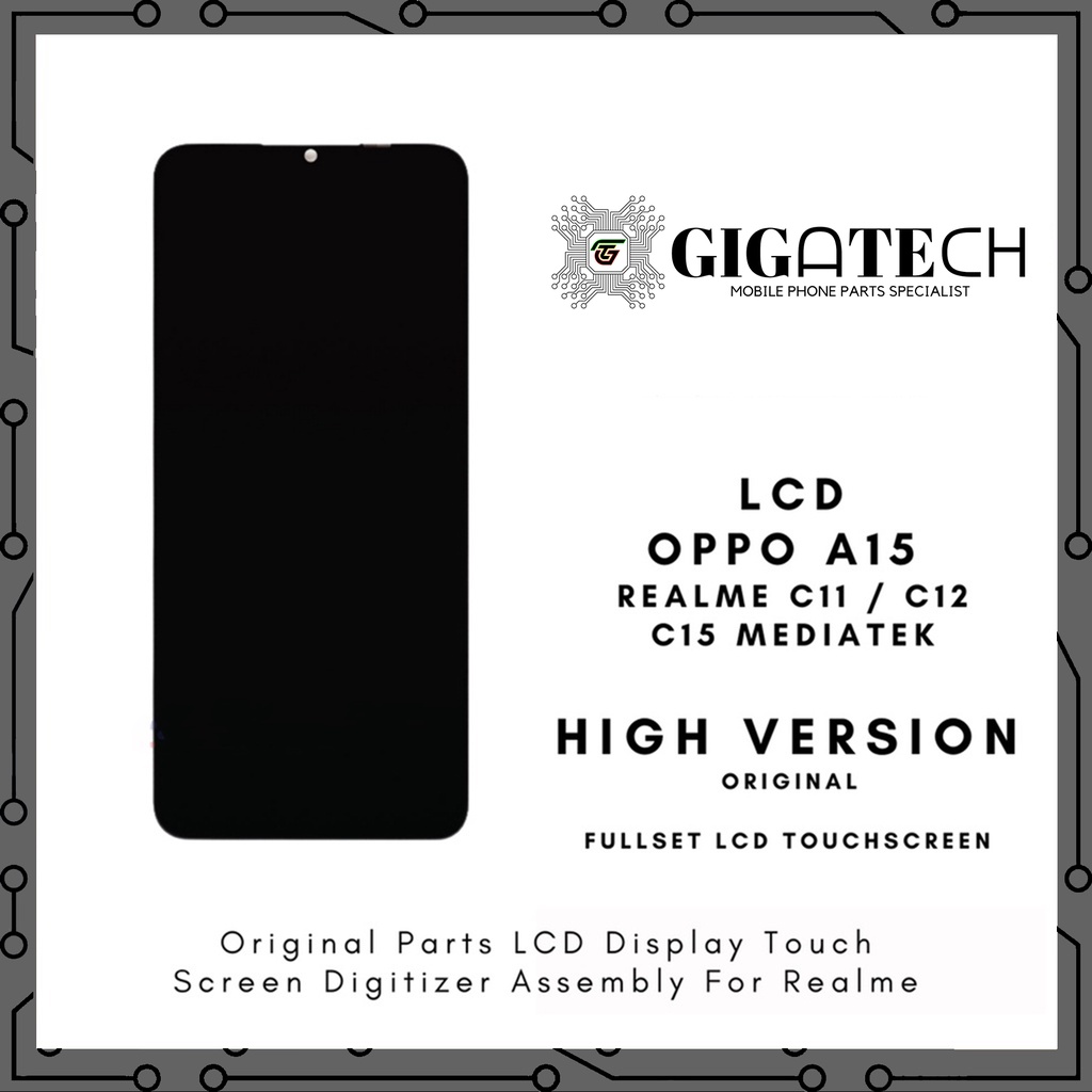 LCD Oppo A15 / Realme C11 / Realme C15 Mediatek / Realme C12 / Oppo A15s Original - Fullset Touchscr