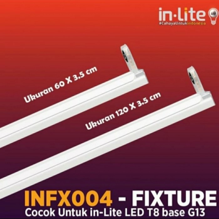 Kap Neon TL 120 Cm in-lite Housing Lampu Neon TL 120Cm Inlite 18 W 1.2