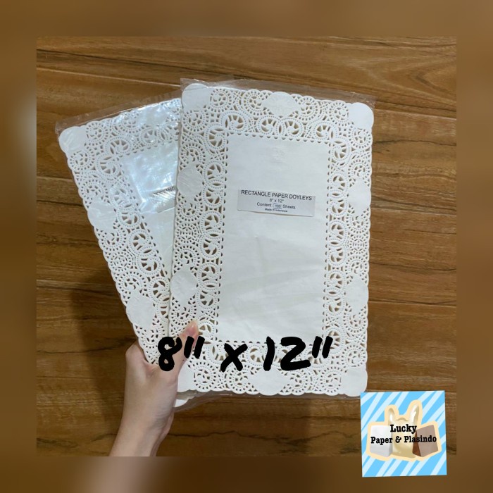 

50 /100 pcs Kertas renda persegi panjang warna Putih uk 8" x 12" - 100 pcs