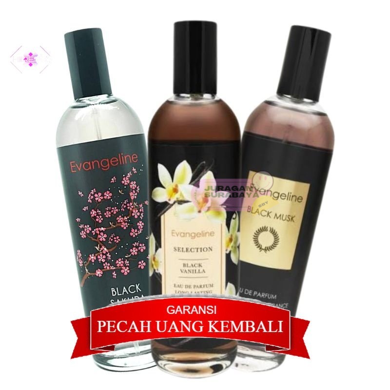 Evangeline Eau De Parfum Black Series 100ml BPOM | Black Sakura | Black Vanilla | Black Musk | Parfu