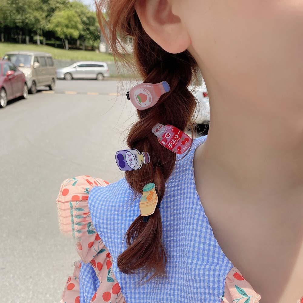 AUGUSTINA Jepit Rambut Anak Kreatif Anak Botol Resin Korea Matte Jepit Rambut