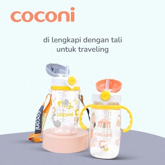 COCONI Tritan Sippy Cup with Strap 350ml | Baby Water Bottle