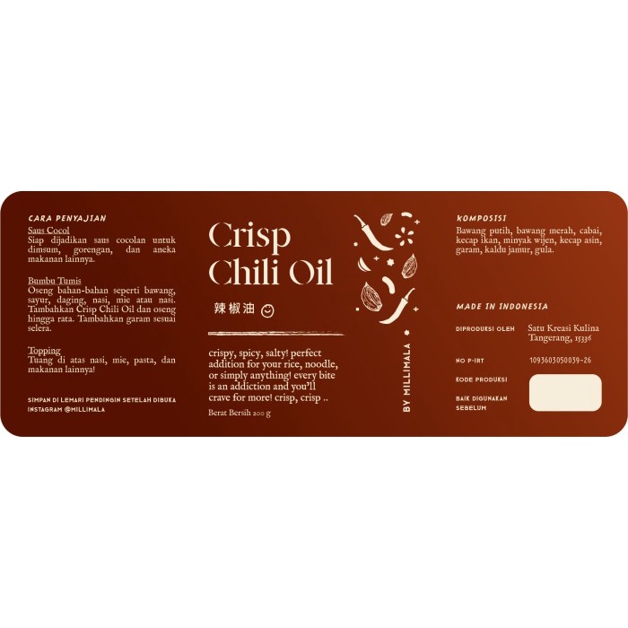 

✨Ready Stok✨ - Crisp Chili Oil - Crunchy and Crispy Chilli Oil by Millimala- 1.2.23