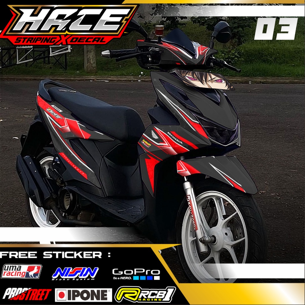 DECAL HONDA BEAT DELUXE 2022 FULL BODY - DECAL BEAT DELUXE VARIASI TECHNO 12