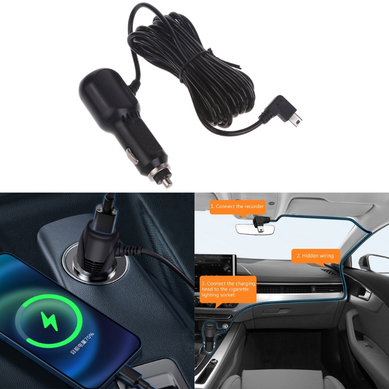 Vivi Universal Car Driving Recorder Quick Charging Adapter Daya Input DC12V-24V