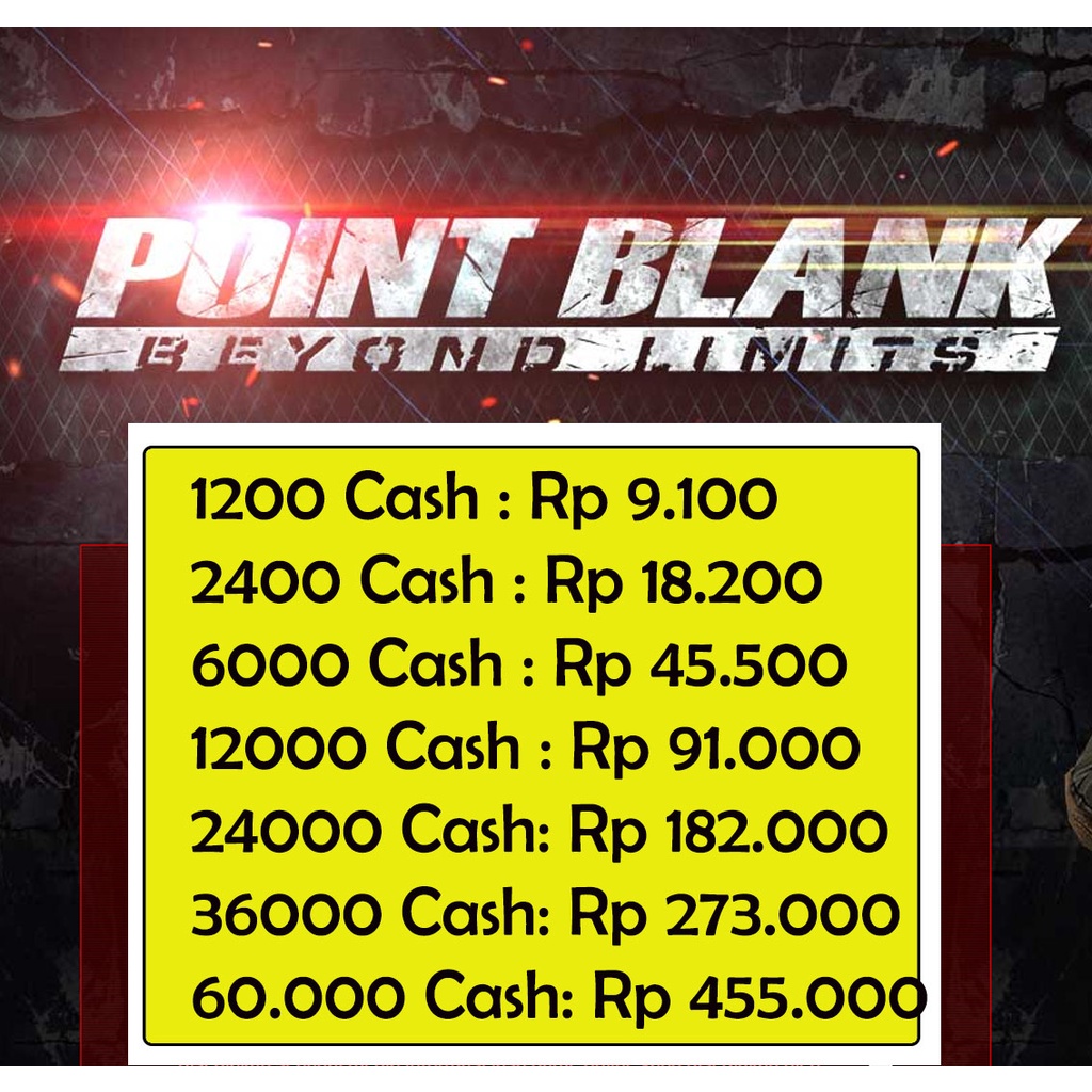 Point Blank/PB Cash Zepetto 1200- 6000 Cash Variasi Kecil