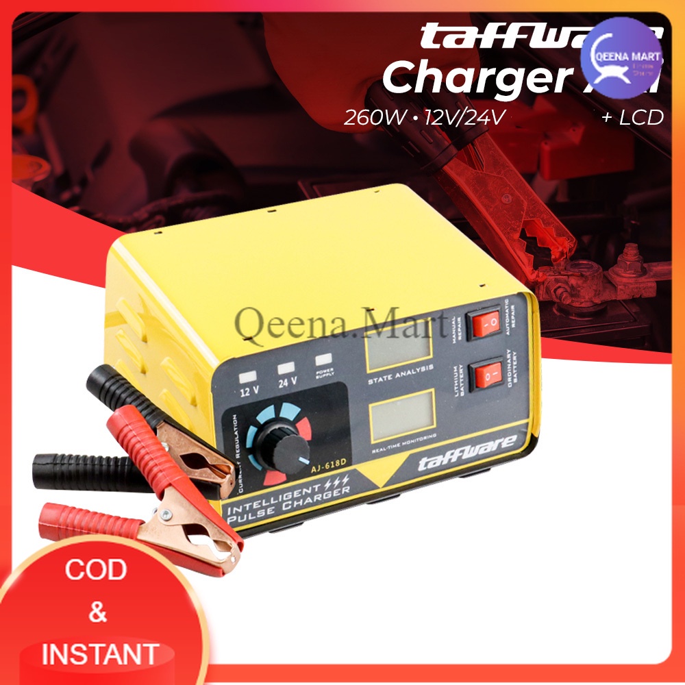 Charger Aki 260W 12V/24V + LCD Display - AJ-618D