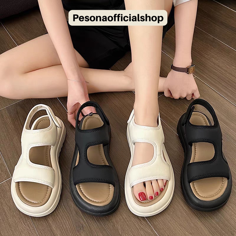 COD POS 891 Sandal Tali Platfrom Wedges Velcro Straps Wanita Premium