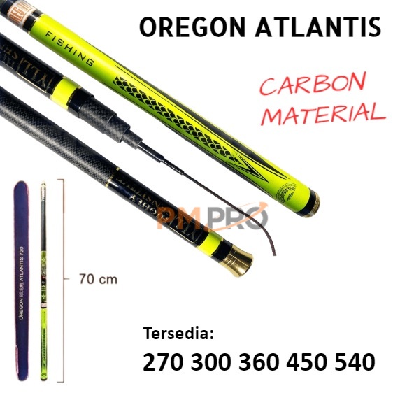 Joran Pancing Tegek Oregon Atlantis 270 300 360 450 540 630 720 Ruas Panjang Carbon Material