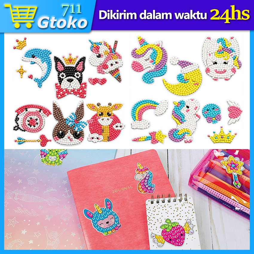 

Stiker Diamond Painting DIY Sticker Diamond Lukisan Princess Unicorn Mainan Edukasi Anak