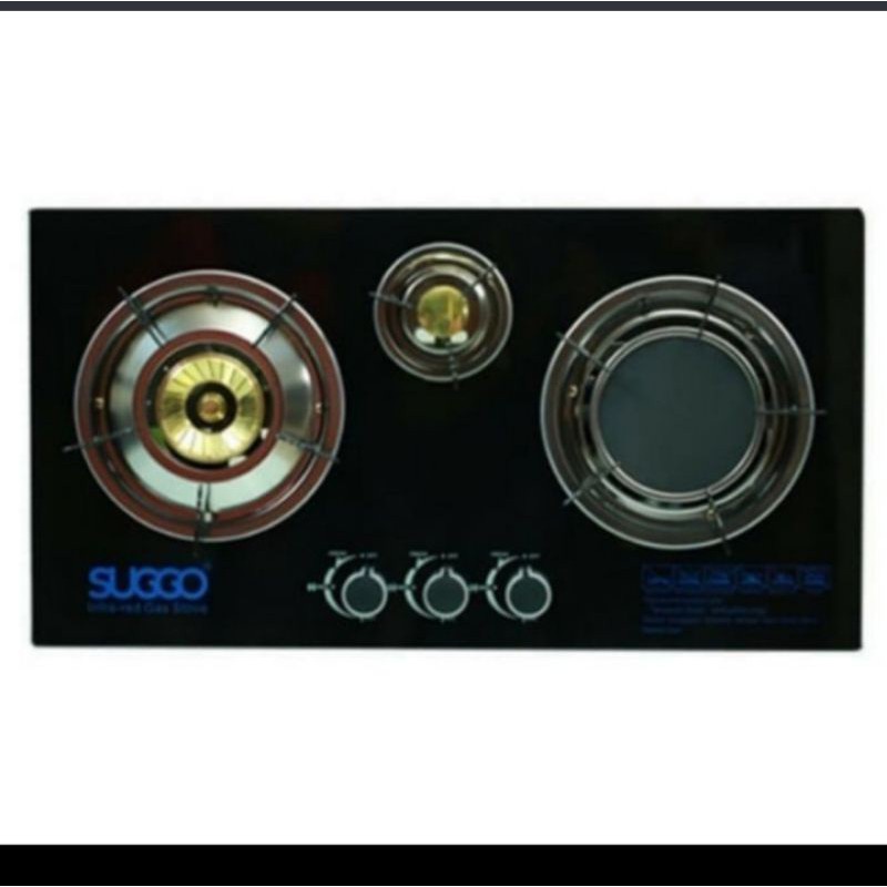 SUGGO SG-301 KOMPOR GAS 3 TUNGKU KACA