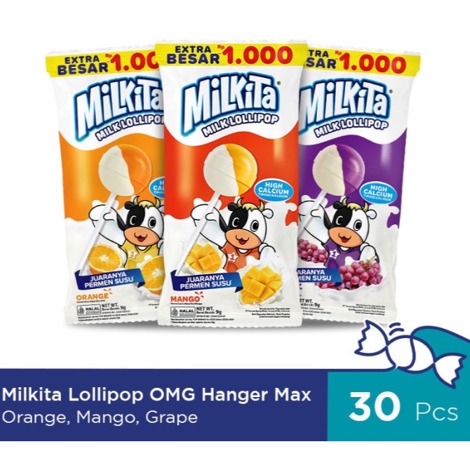 

Milkita Lollipop Hanger Max 1 BAG isi 30pcs Permen Susu Lolipop OMG ORIGINAL