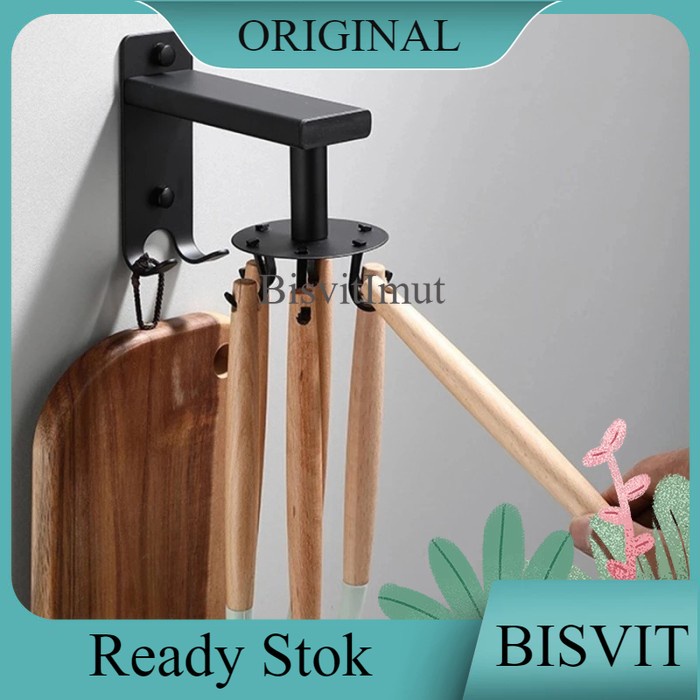 Rak Holder Hook Gantungan Gantung Kait Sutil Irus Spatula Dapur Putar