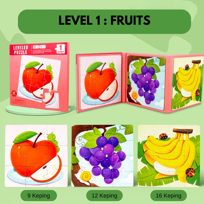 ⭐BARU (DISKON)⭐ Mainan Edukasi Anak Perempuan Laki Laki 2 3 4 5 Tahun Buku Aktivitas - LV1 FRUITS