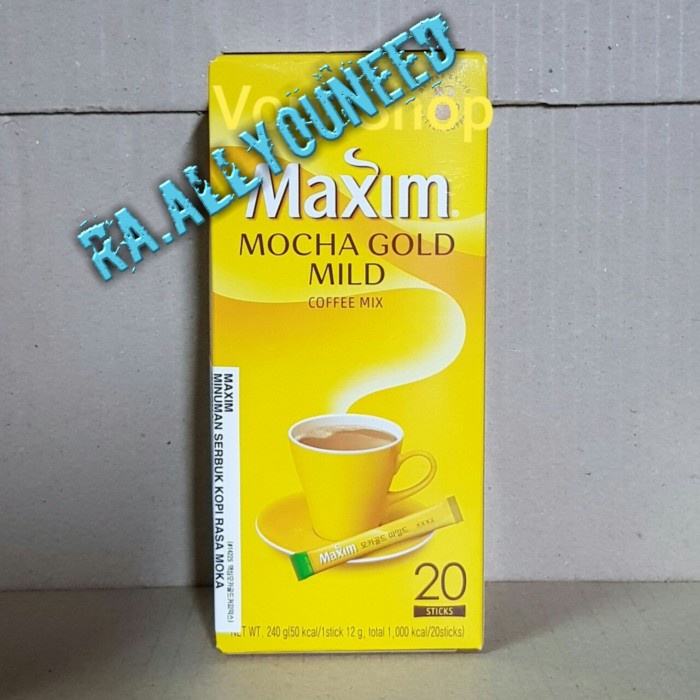 Maxim Mocha Gold Mild Coffee Kopi Mocca Korea 20 Pcs Kopi instan Korea
