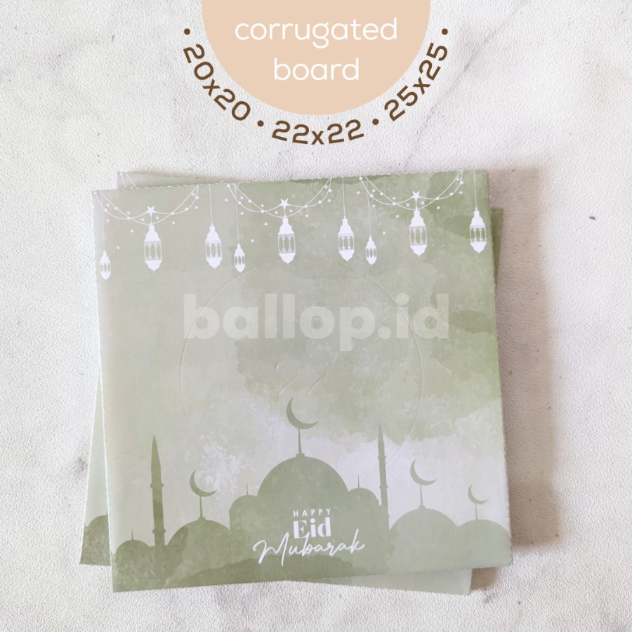 LEBARAN 20 22 25 CM Alas Tatakan Kue Cake Board Roti Kotak Hari Raya Idul Fitri