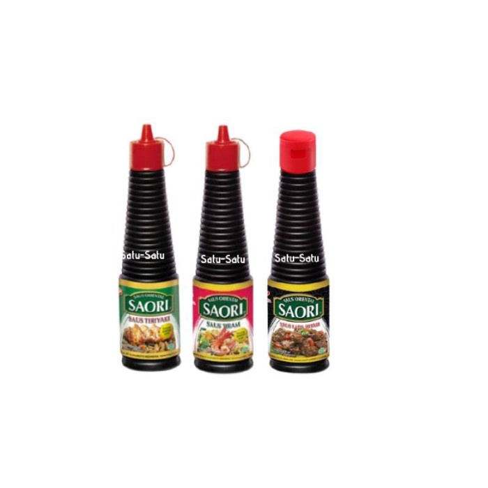 

Saori saus Tiram - Saori Saus Teriyaki - Saus Lada Hitam133ml