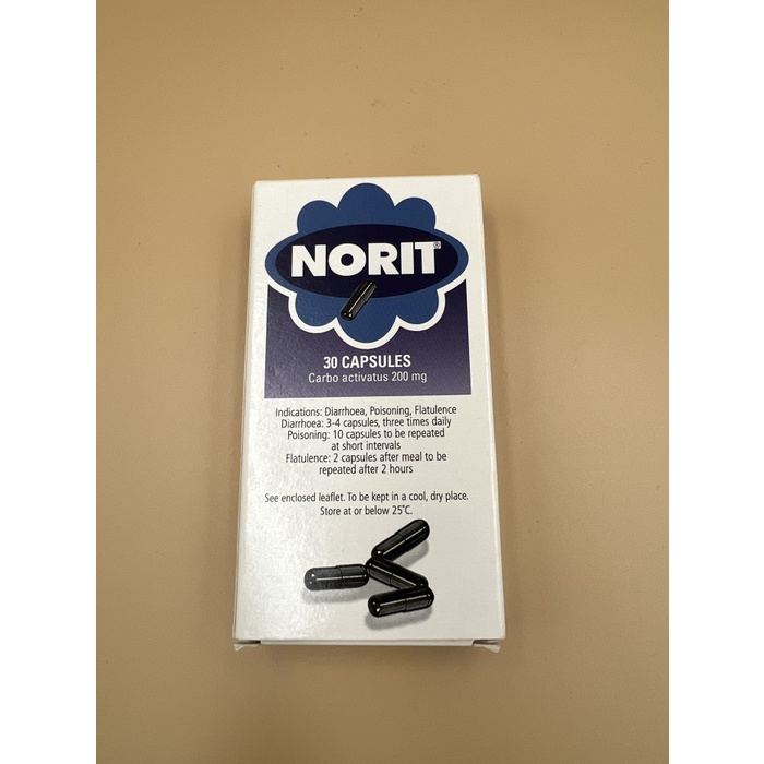Norit Carbo Activatus 200mg 30 Capsules 30 Kapsul Norit Singapore