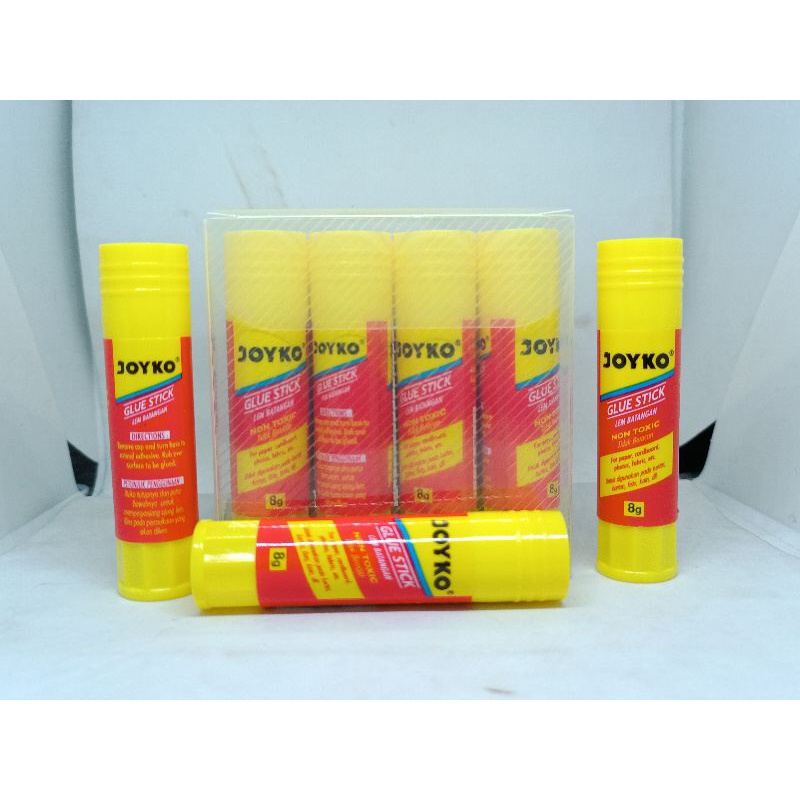 

LEM STIK GLUE STICK PUTAR PUTIH KECIL SEDANG BESAR MEREK JOYKO GS09 GS15 GS25 1 pak 12pcs