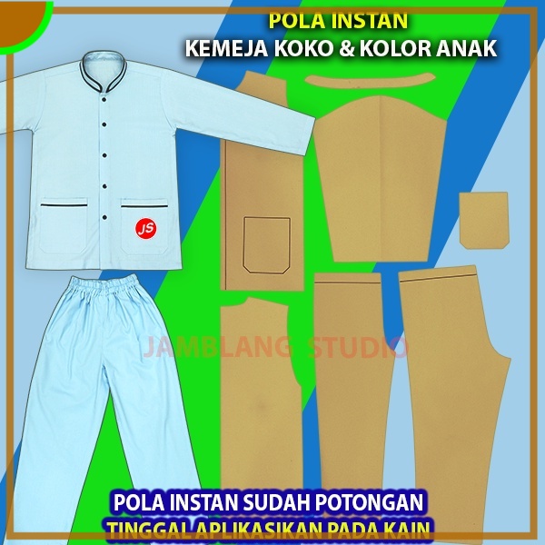 Pola Instan Baju atau Celana  Koko Anak | Aneka Pola