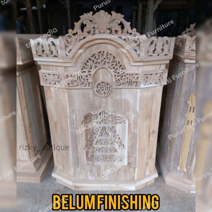 

Mimbar Masjid/Musholla Bahan Kayu Jati Ukir Minimalis [TERMURAH] - BELUM FINISHING Termurah cod redy