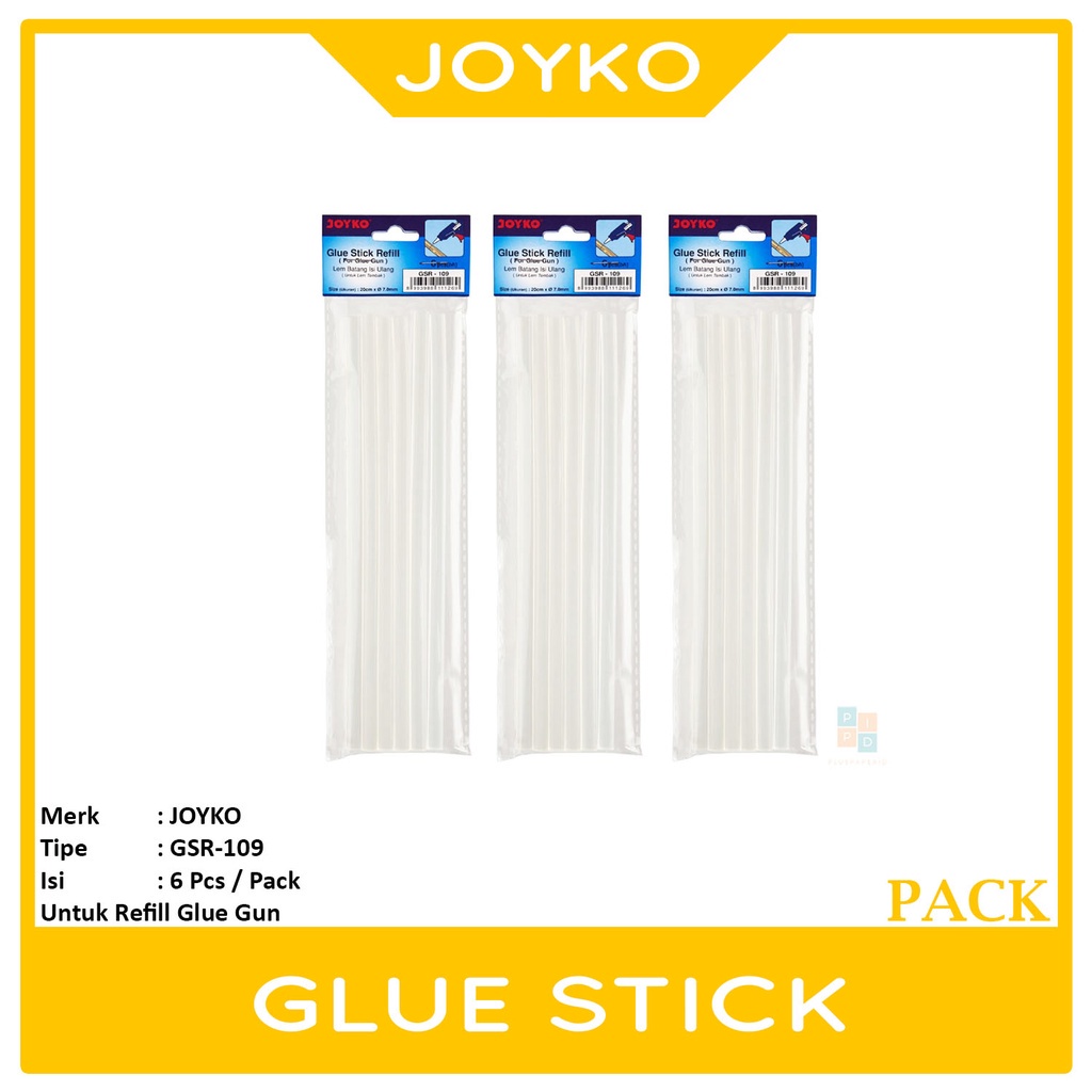 

JOYKO - Glue Stick Refill - Lem Bakar - Isi Lem Tembak GSR-109 - 6 Pcs