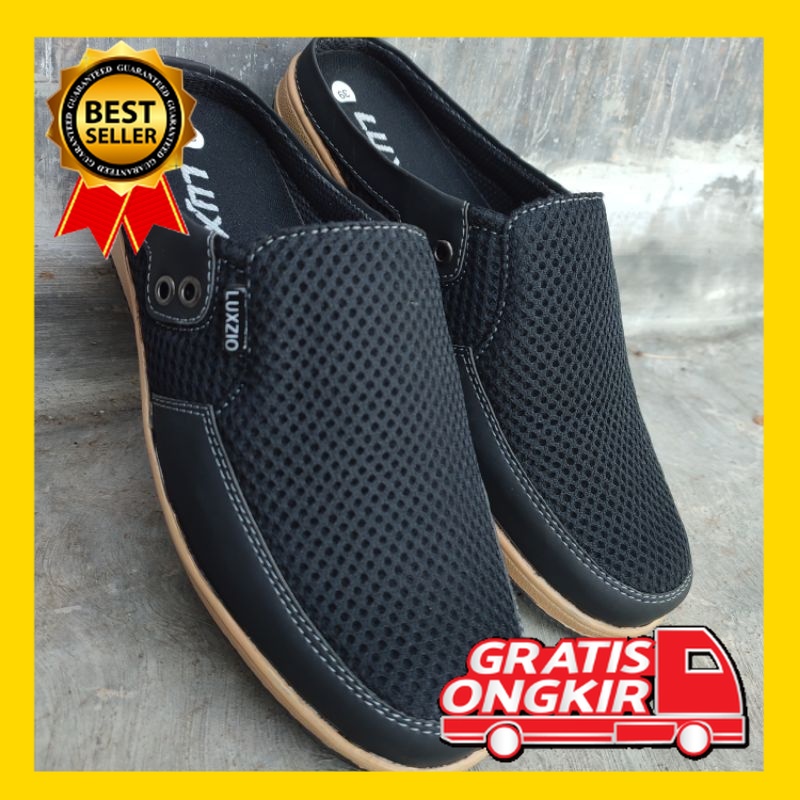 SEPATU ORIGINAL MURAH / Selop bustong kain sintesis tersedia size39_ 44 . sepatu casual slip on pria