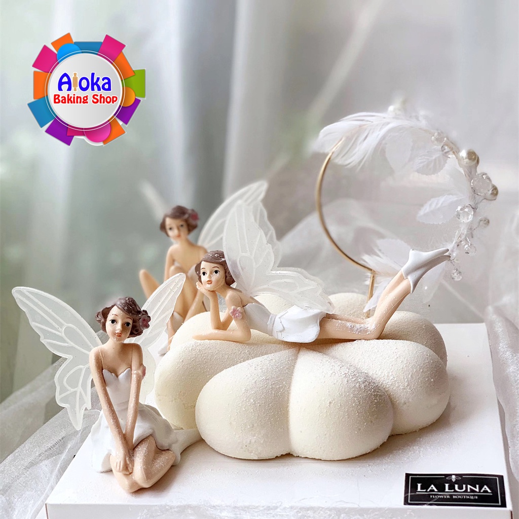 3Pcs Cake Topper Peri Terbang Sayap Dekorasi Kue Ulang Tahun