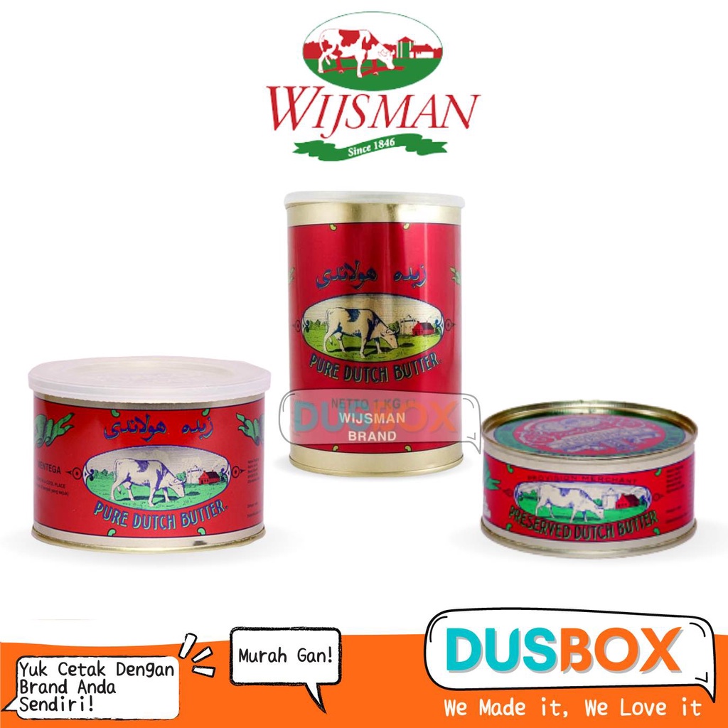 

Wijsman Butter / Wisman/ Wysman Butter Kaleng / Butter Wijsman 1kg, 454gr, 200gr