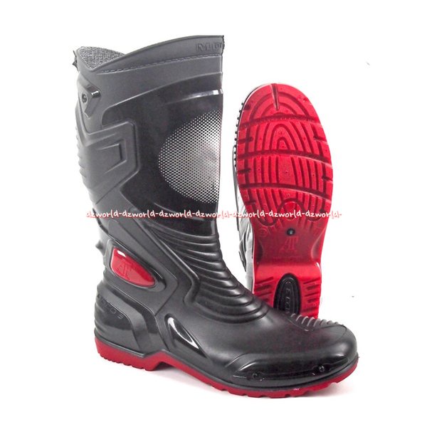 Ap Boot Sepatu Boot Moto 3 Warna Merah Hitam Dengan Reflektor Hologram Apboot Boots Untuk Sepeda mot