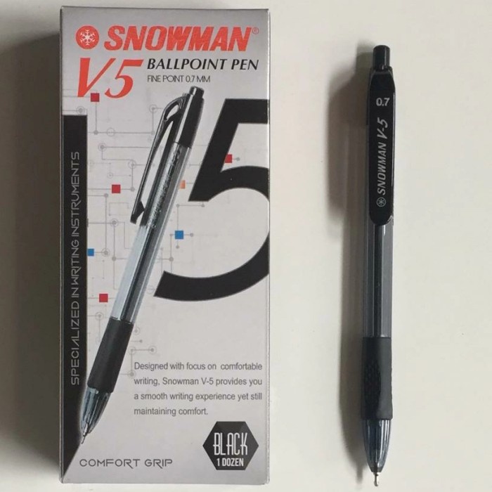 

Pulpen / Pen Snowman V5 0.7 mm ( padat ) / lusin