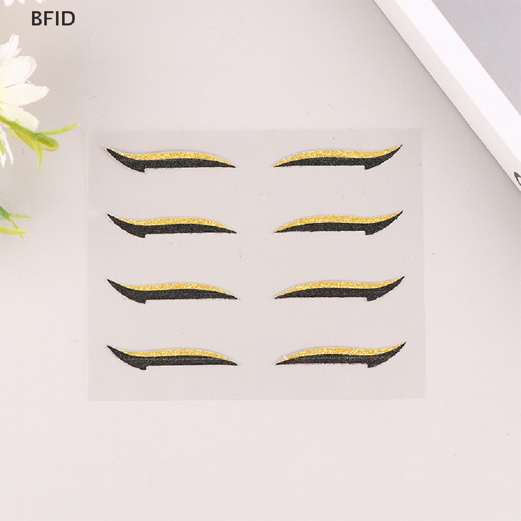 [BFID] 4pasang 3D Bulu Mata Palsu Glitter Eyeliner Set Self Adhesive Eyelid Patch [ID]