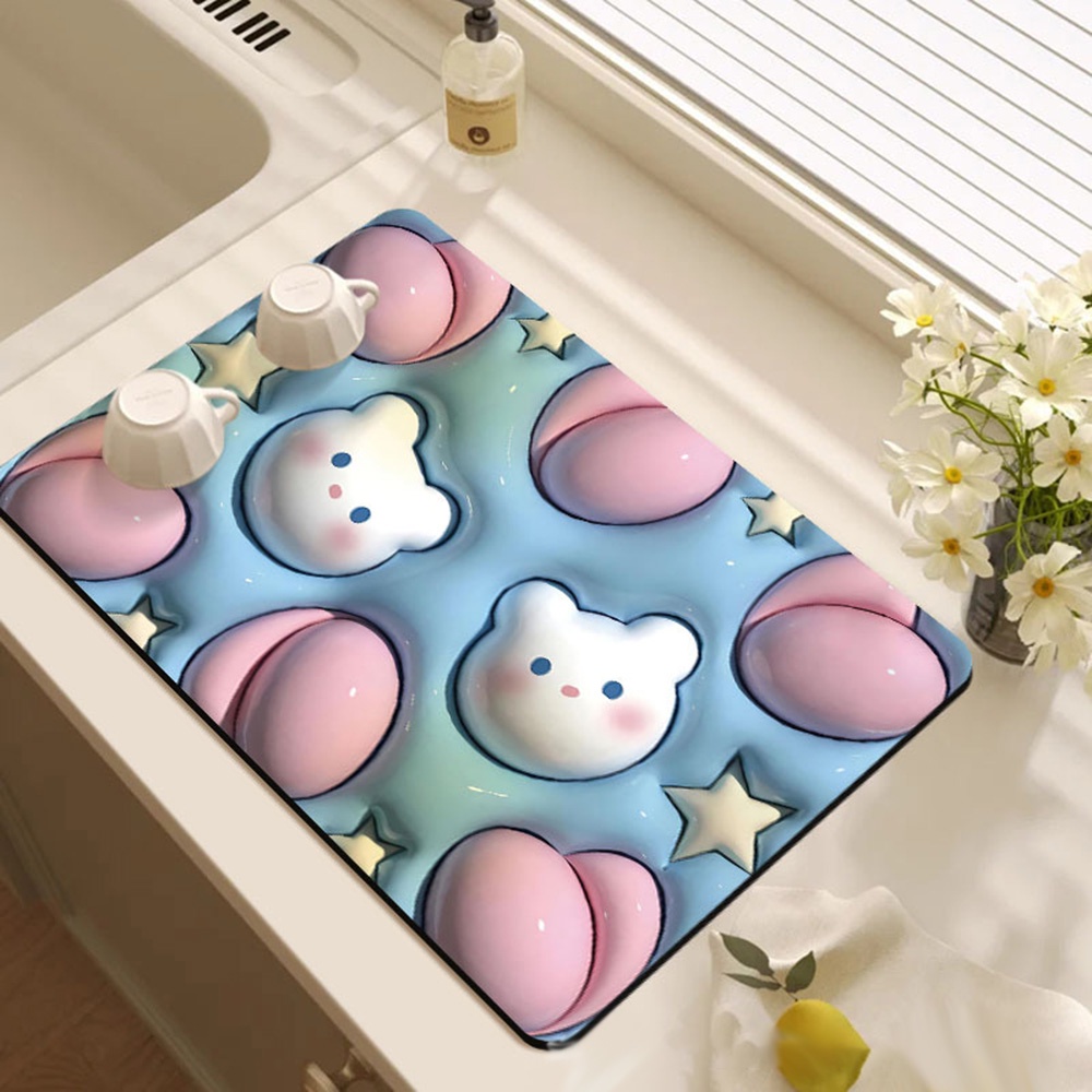 Ins Expanding Small Flowers 3D Visual Alas Lantai Kamar Mandi Dengan Properti Anti Slip Untuk Pintu Masuk Toilet40 * 60cm