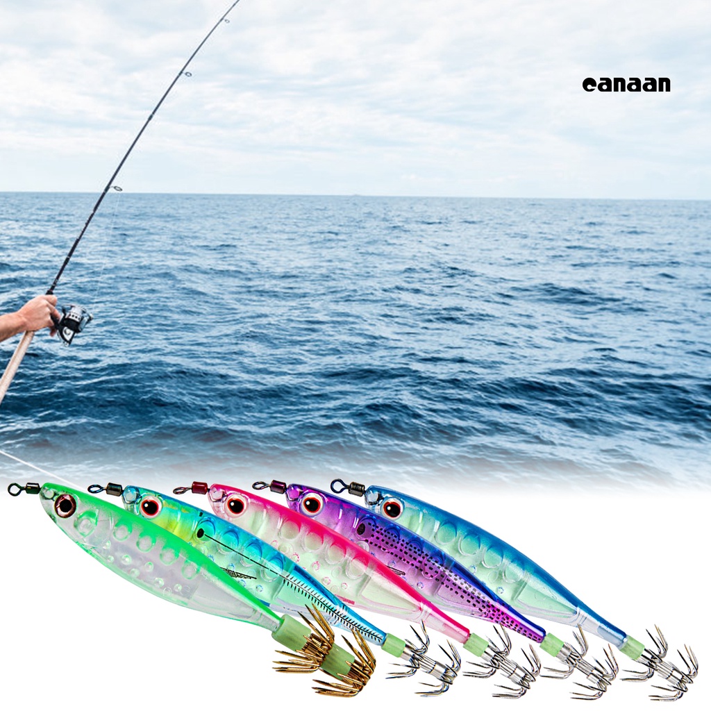 Cnn-100mm/9.5g Umpan Pancing Simulasi Kait Tajam 3D Mata Luminous Squid Jig Umpan Buatan Untuk Air Asin