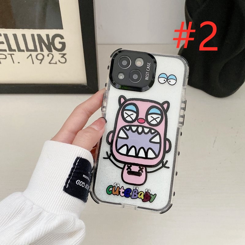 Fashion LOEVE &amp; Bigmouth Monster Galaxy Point Flash Casing Soft Case HP iP iPhone 14 13 12 11 Pro Max FTD New Cover Apple
